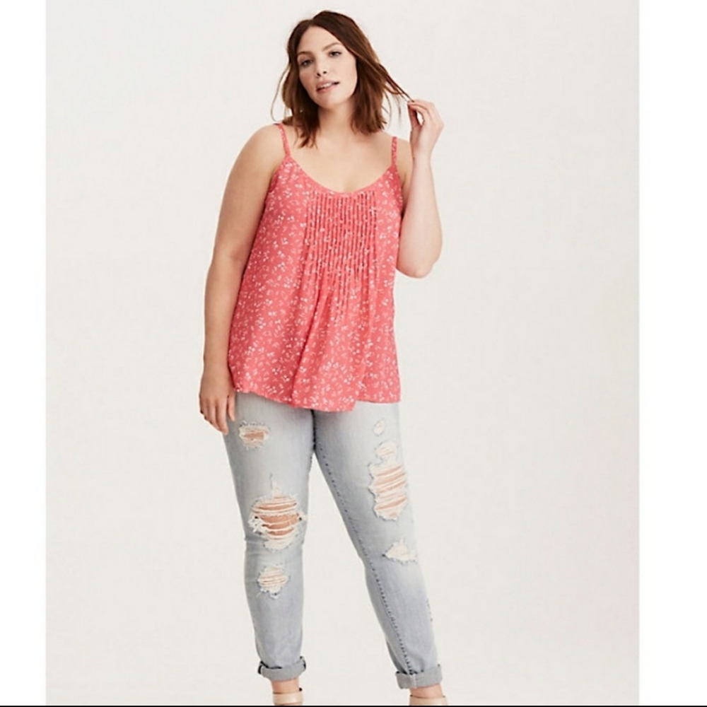 Torrid Pink Floral Pleated Cami